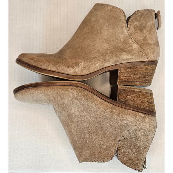 Michael By Michael Shannon Nadya Beige Leather Suede Ankle Boots Size 6 - Picture 2 of 7